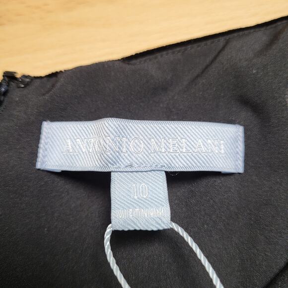 Antonio Melania Black Phoenix Velvet Cowl Neck Sheath Maxi Dress NWT size 10 - Picture 10 of 12